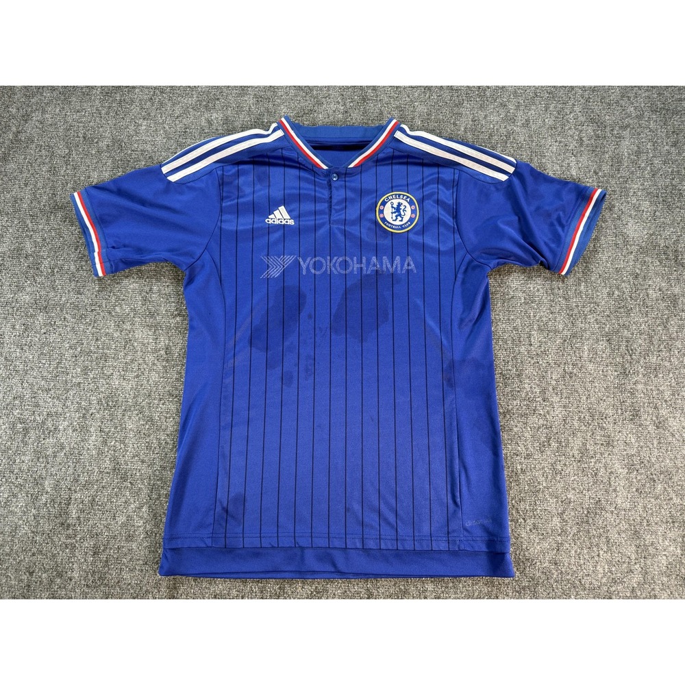 Chelsea Football Club Shirt Mens Blue Soccer Jersey Mens Large Yokohama Adidas